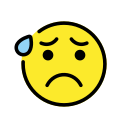 OpenMoji 13.1  😰  Anxious Face With Sweat Emoji