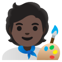 Google (Android 12L)  🧑🏿‍🎨  Artist: Dark Skin Tone Emoji