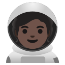 Google (Android 12L)  🧑🏿‍🚀  Astronaut: Dark Skin Tone Emoji