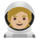 Google (Android 12L)  🧑🏼‍🚀  Astronaut: Medium-light Skin Tone Emoji