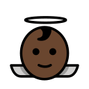 OpenMoji 13.1  👼🏿  Baby Angel: Dark Skin Tone Emoji