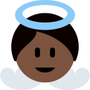Twitter (Twemoji 14.0)  👼🏿  Baby Angel: Dark Skin Tone Emoji