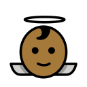 OpenMoji 13.1  👼🏾  Baby Angel: Medium-dark Skin Tone Emoji