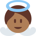 Twitter (Twemoji 14.0)  👼🏾  Baby Angel: Medium-dark Skin Tone Emoji
