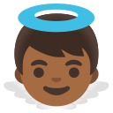 Google (Android 12L)  👼🏾  Baby Angel: Medium-dark Skin Tone Emoji