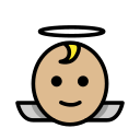 OpenMoji 13.1  👼🏼  Baby Angel: Medium-light Skin Tone Emoji