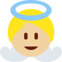 Twitter (Twemoji 14.0)  👼🏼  Baby Angel: Medium-light Skin Tone Emoji