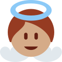 Twitter (Twemoji 14.0)  👼🏽  Baby Angel: Medium Skin Tone Emoji