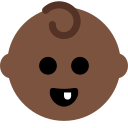 Twitter (Twemoji 14.0)  👶🏿  Baby: Dark Skin Tone Emoji