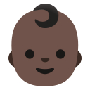 Google (Android 12L)  👶🏿  Baby: Dark Skin Tone Emoji