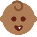 Twitter (Twemoji 14.0)  👶🏾  Baby: Medium-dark Skin Tone Emoji