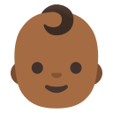 Google (Android 12L)  👶🏾  Baby: Medium-dark Skin Tone Emoji