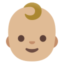 Google (Android 12L)  👶🏼  Baby: Medium-light Skin Tone Emoji