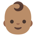 Google (Android 12L)  👶🏽  Baby: Medium Skin Tone Emoji