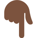 Twitter (Twemoji 14.0)  👇🏿  Backhand Index Pointing Down: Dark Skin Tone Emoji