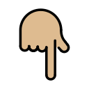 OpenMoji 13.1  👇🏼  Backhand Index Pointing Down: Medium-light Skin Tone Emoji