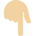 Twitter (Twemoji 14.0)  👇🏼  Backhand Index Pointing Down: Medium-light Skin Tone Emoji