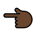 OpenMoji 13.1  👈🏿  Backhand Index Pointing Left: Dark Skin Tone Emoji