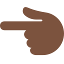 Twitter (Twemoji 14.0)  👈🏿  Backhand Index Pointing Left: Dark Skin Tone Emoji