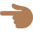 Twitter (Twemoji 14.0)  👈🏾  Backhand Index Pointing Left: Medium-dark Skin Tone Emoji