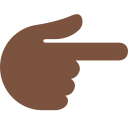 Twitter (Twemoji 14.0)  👉🏿  Backhand Index Pointing Right: Dark Skin Tone Emoji