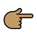 OpenMoji 13.1  👉🏽  Backhand Index Pointing Right: Medium Skin Tone Emoji