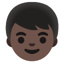 Google (Android 12L)  👦🏿  Boy: Dark Skin Tone Emoji
