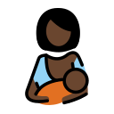 OpenMoji 13.1  🤱🏿  Breast-feeding: Dark Skin Tone Emoji