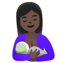 Google (Android 12L)  🤱🏿  Breast-feeding: Dark Skin Tone Emoji