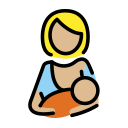 OpenMoji 13.1  🤱🏼  Breast-feeding: Medium-light Skin Tone Emoji