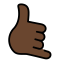 OpenMoji 13.1  🤙🏿  Call Me Hand: Dark Skin Tone Emoji