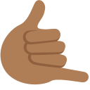 Twitter (Twemoji 14.0)  🤙🏾  Call Me Hand: Medium-dark Skin Tone Emoji