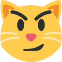 Twitter (Twemoji 14.0)  😼  Cat With Wry Smile Emoji
