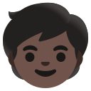 Google (Android 12L)  🧒🏿  Child: Dark Skin Tone Emoji