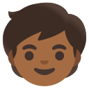 Google (Android 12L)  🧒🏾  Child: Medium-dark Skin Tone Emoji