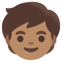 Google (Android 12L)  🧒🏽  Child: Medium Skin Tone Emoji