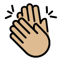 OpenMoji 13.1  👏🏼  Clapping Hands: Medium-light Skin Tone Emoji
