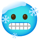 Google (Android 12L)  🥶  Cold Face Emoji