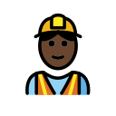 OpenMoji 13.1  👷🏿  Construction Worker: Dark Skin Tone Emoji