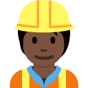 Twitter (Twemoji 14.0)  👷🏿  Construction Worker: Dark Skin Tone Emoji