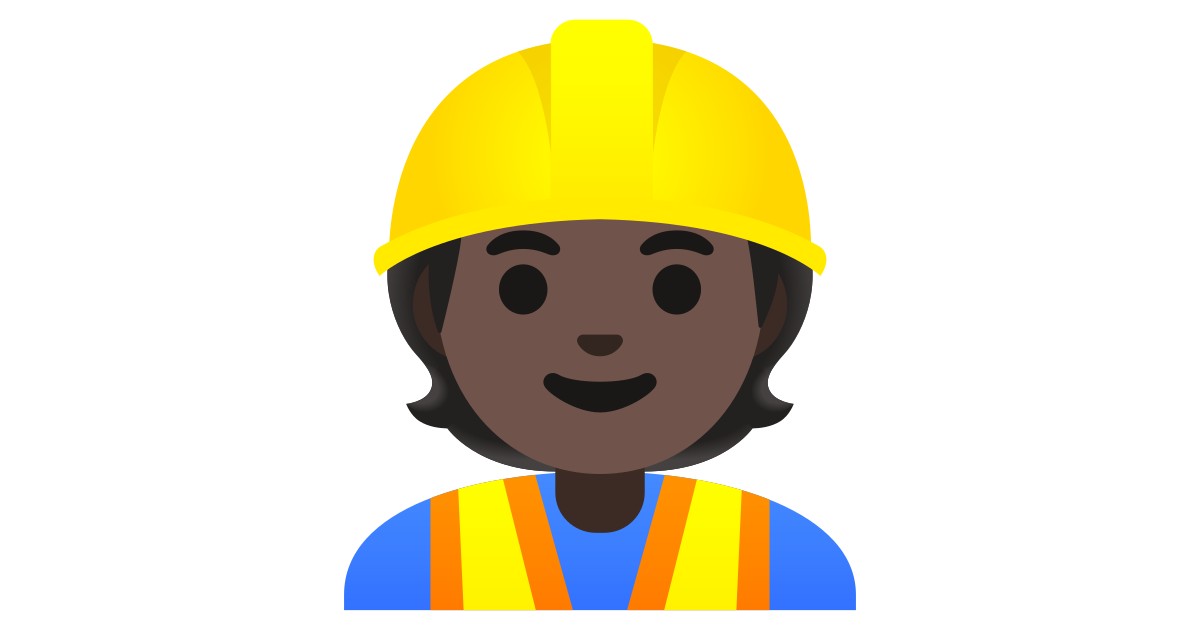 👷🏿  Construction Worker: Dark Skin Tone