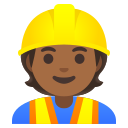 Google (Android 12L)  👷🏾  Construction Worker: Medium-dark Skin Tone Emoji