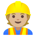 Google (Android 12L)  👷🏼  Construction Worker: Medium-light Skin Tone Emoji