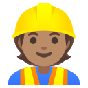 Google (Android 12L)  👷🏽  Construction Worker: Medium Skin Tone Emoji