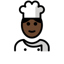 OpenMoji 13.1  🧑🏿‍🍳  Cook: Dark Skin Tone Emoji