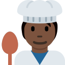 Twitter (Twemoji 14.0)  🧑🏿‍🍳  Cook: Dark Skin Tone Emoji