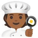 Google (Android 12L)  🧑🏾‍🍳  Cook: Medium-dark Skin Tone Emoji