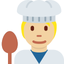 Twitter (Twemoji 14.0)  🧑🏼‍🍳  Cook: Medium-light Skin Tone Emoji