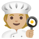 Google (Android 12L)  🧑🏼‍🍳  Cook: Medium-light Skin Tone Emoji