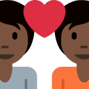 Twitter (Twemoji 14.0)  💑🏿  Couple With Heart: Dark Skin Tone Emoji